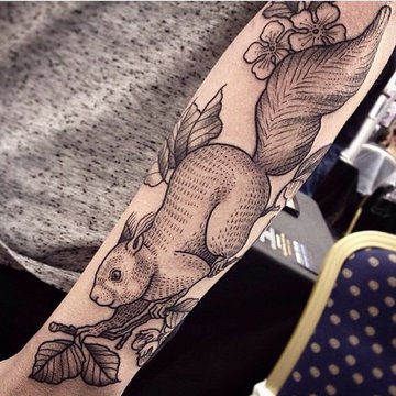 Tattoo-Skizze Eichhörnchen
