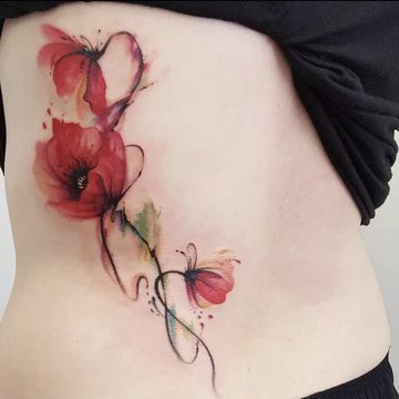 Tattoo Skizze Mohnblume