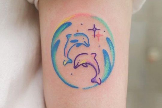 Tätowierungsskizzen Delphin