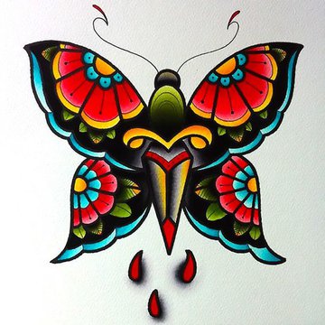 Tätowierungsskizzen Schmetterling
