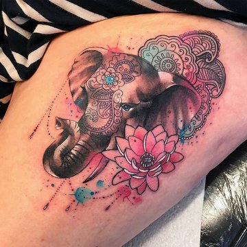 Tattos Vorlagen vom Asiatischen Elefanten