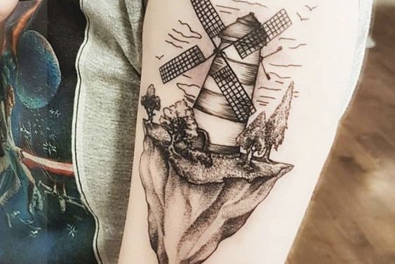 Tattoo Skizze Mühle