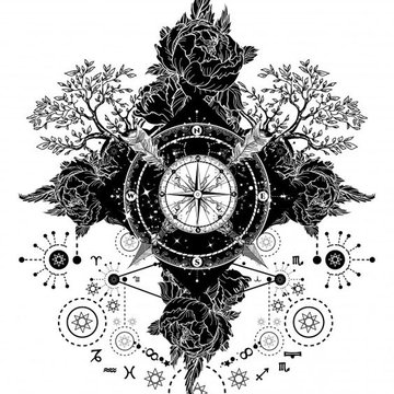 Tattoo-Skizze Kompass