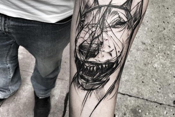 Tätowierungsskizzen Bullterrier
