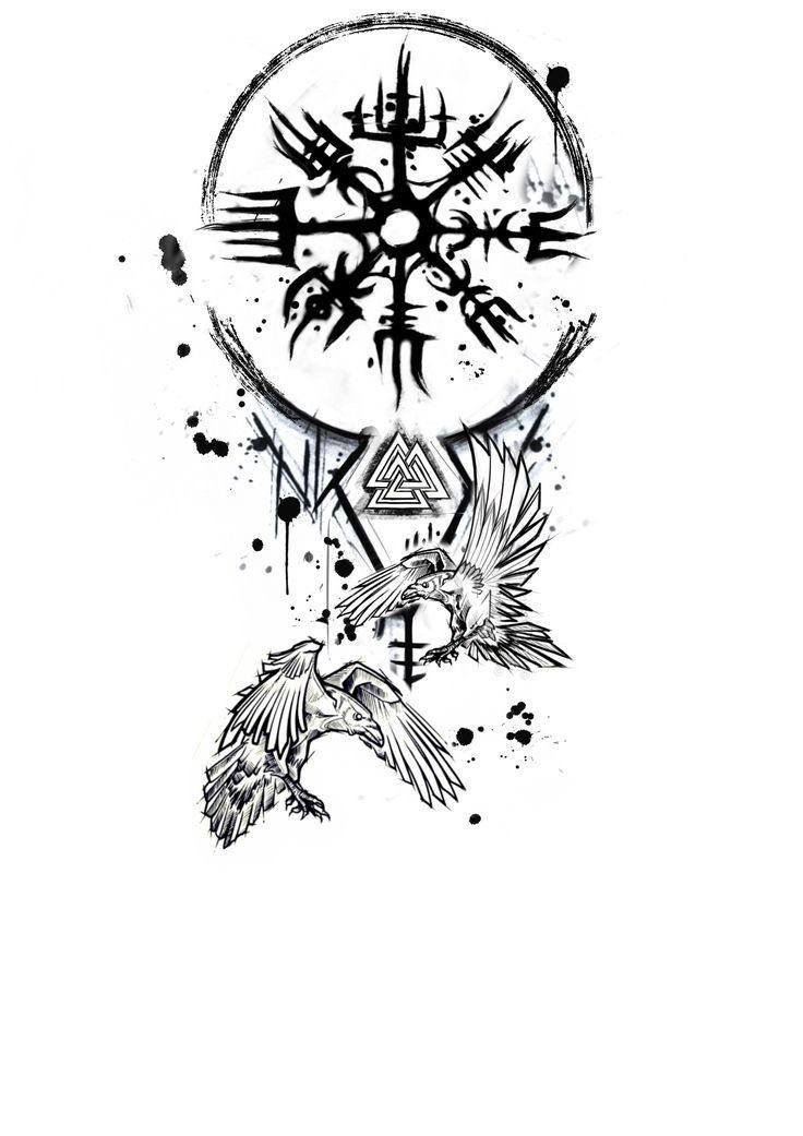 Viking Dragon Rune Tattoo on Hand