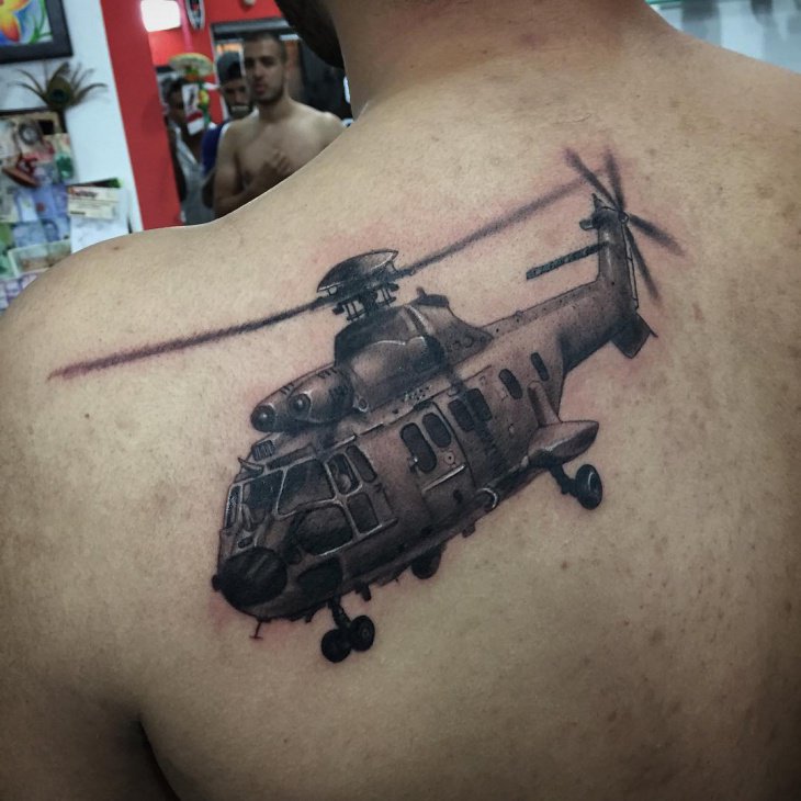 Helicopter Left Shoulder Tattoo  Veteran Ink