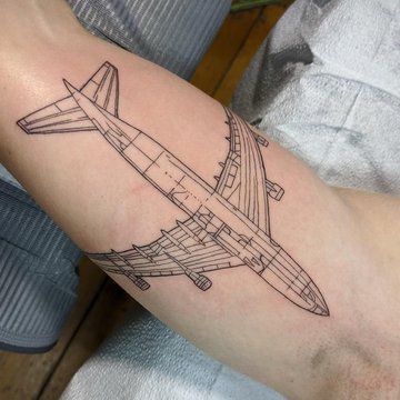 Flugzeug-Tattoo-Skizze
