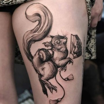Tattoo-Skizze Eichhörnchen