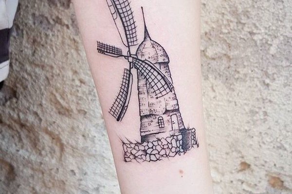 Tattoo Skizze Mühle