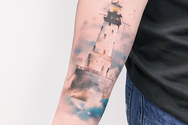 Leuchtturm Tattoo Skizze