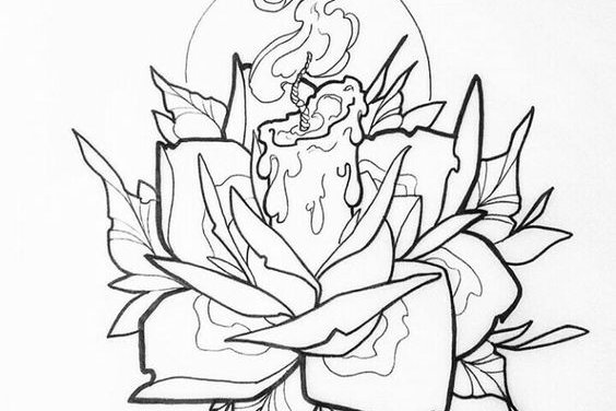 Kerze Tattoo Skizze