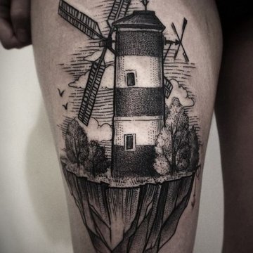 Tattoo Skizze Mühle
