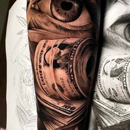 27+ Schöne Geld Tattoos für Männer und Frauen Bedeutung & Vorlagen