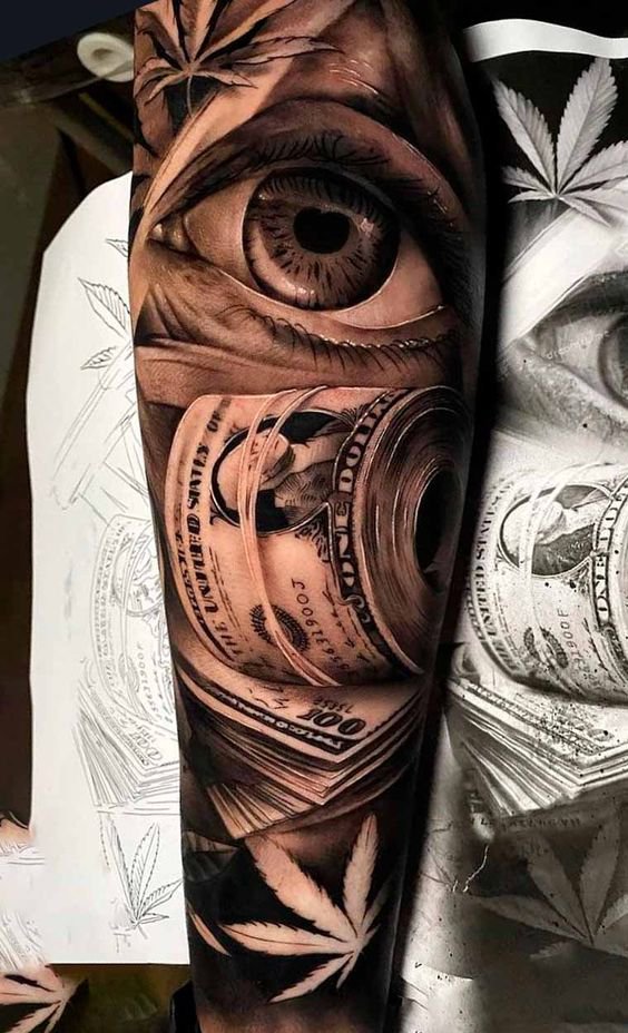 27+ Schöne Geld Tattoos für Männer und Frauen Bedeutung & Vorlagen