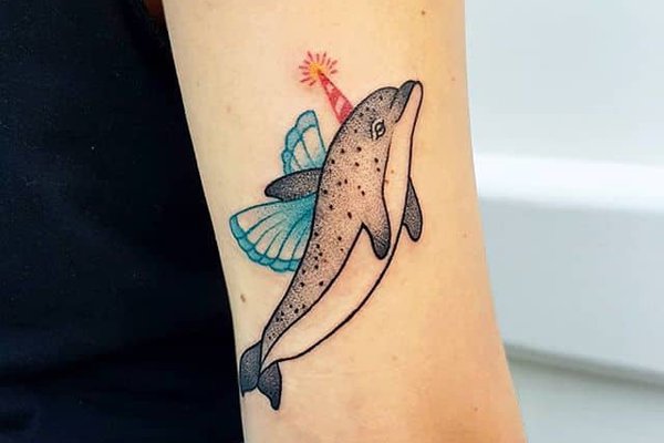 Tätowierungsskizzen Delphin