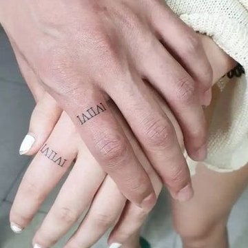 Tätowierungen mit römischen Zahlen auf den Fingern