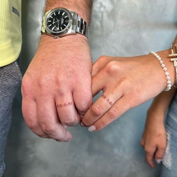 Tätowierungen mit römischen Zahlen auf den Fingern