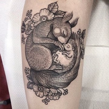 Tattoo-Skizze Eichhörnchen