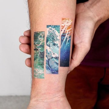 Tattoo am Handgelenk in Watercolor-Technik