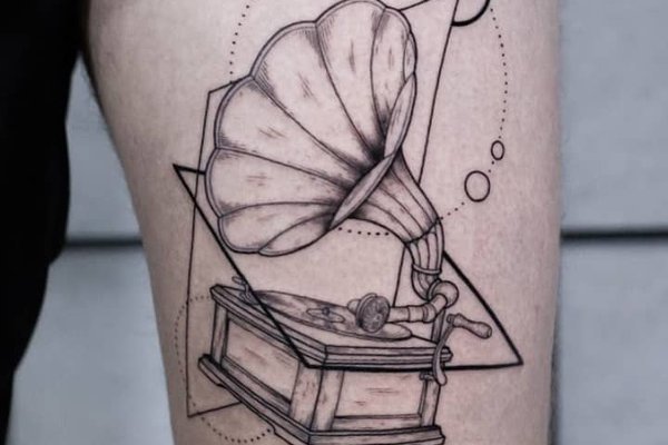 Grammophon-Tattoo-Skizze