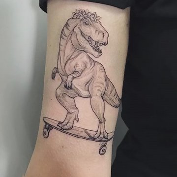 Dinosaurier auf einem Skateboard