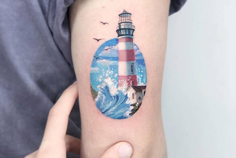 Leuchtturm Tattoo Skizze