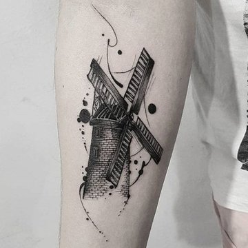 Tattoo Skizze Mühle