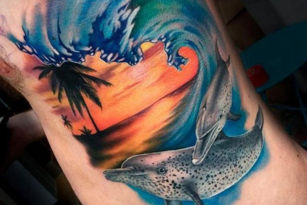 Tätowierungsskizzen Delphin