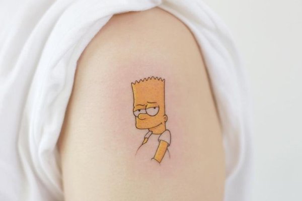 Bart Simpson Tattoo auf dem Arm
