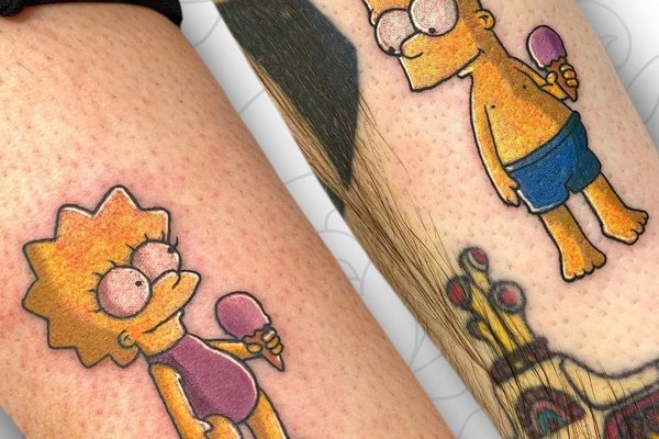Buntes Simpsons Tattoo