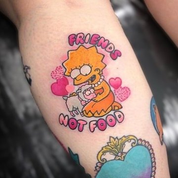 Lustige Tattoo-Idee mit Maggie Simpson